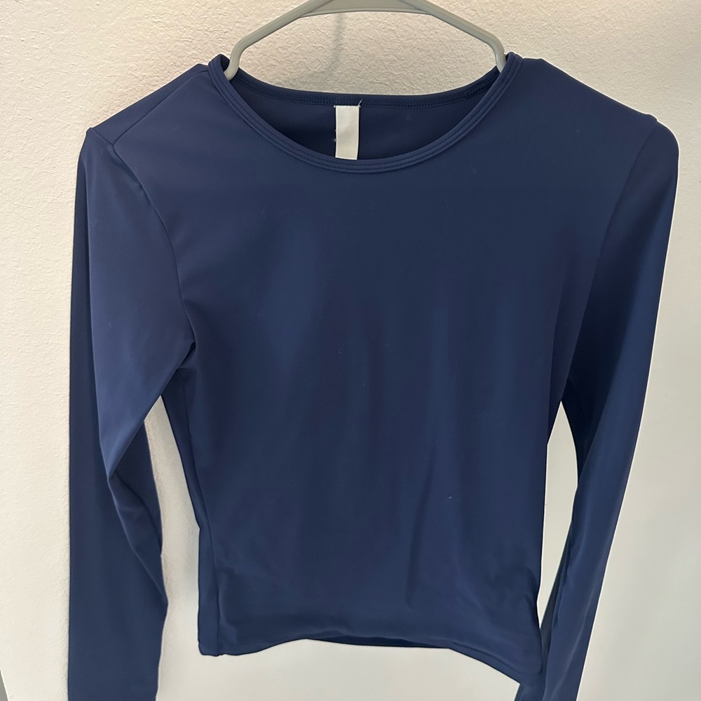 Women's Navy Long Sleeve Top